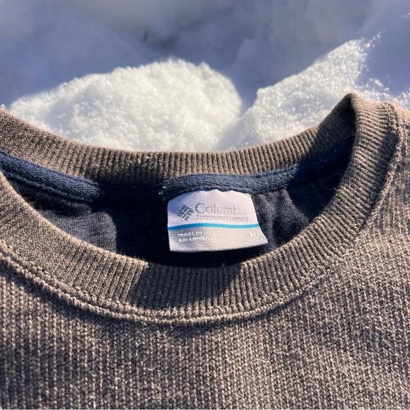 Men’s Columbia wool fleece lined crewneck (tan color) - Picture 3 of 10